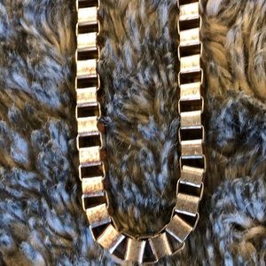 NWT silver long box chain necklace